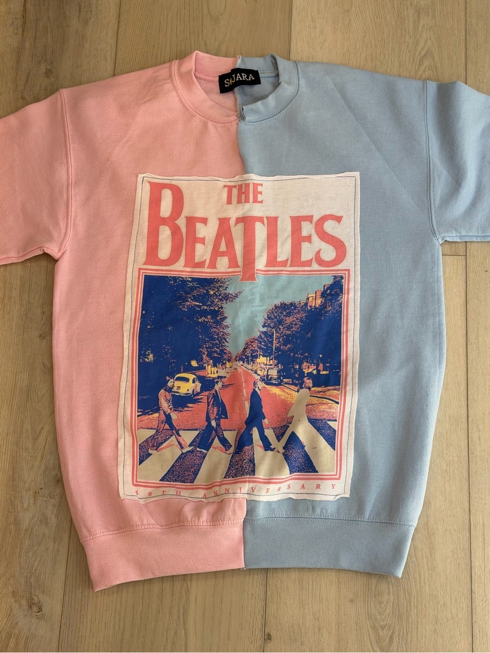 The Beatles 50th Anniversary Colorblock Sweatshirt One Size Fits Most